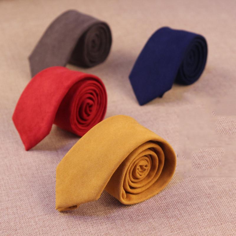 

Sitonjwly 6cm Formal Skinny Necktie for Mens Suede Ties Groom Gentleman Narrow Ties Men Wedding Party Gifts Gravata Custom LOGO