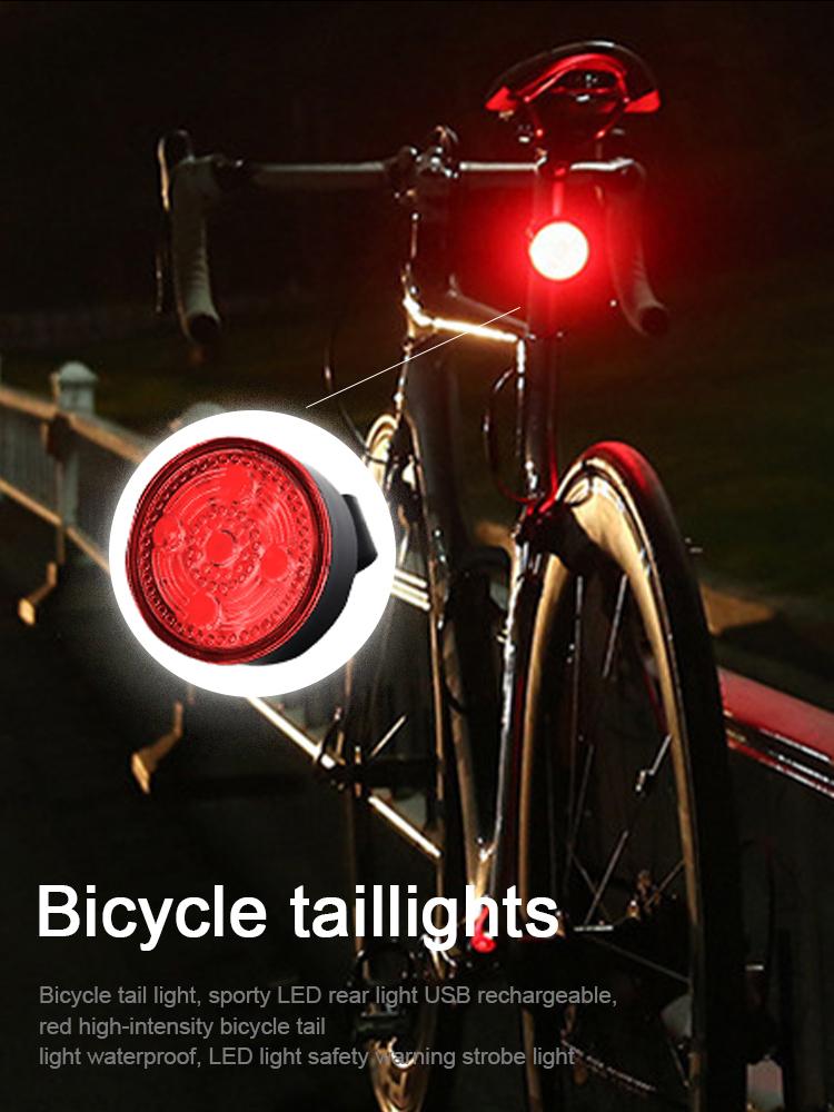 

Waterproof USB Rechargeable Bicycle Tail Light Red High-intensity MTB Road Bicycle Tail Light LED Safety Bike Warn