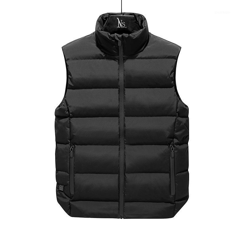 

2020 New Electric Vest Heated Cloth Jacket USB Warm Up Heating Pad Body Winter Warmer Clothes Temperature Adjustment Unisex Vest1, Gray