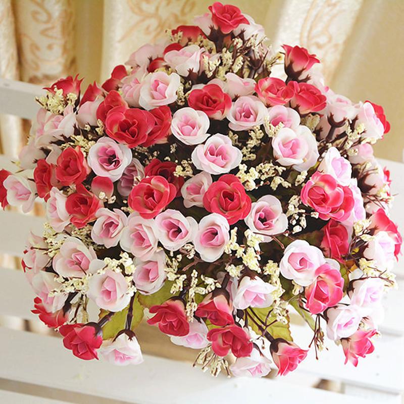 

15 heads/bouquet Wedding Decoration Artificial Flowers Vivid Real Touch Roses Artificial Silk Flower Bride Banquet Home Decor, Orange