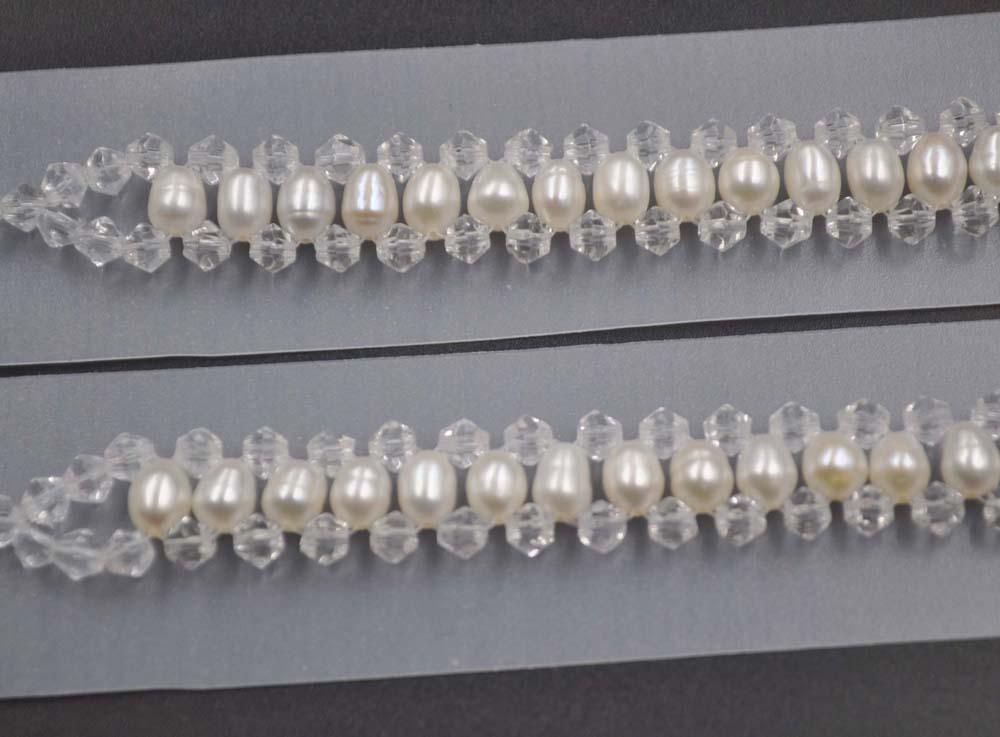 

Bangle Real Freshwater Cultured Pearl Bracelet 5*6mm Rice Beads Jewelry For Girl