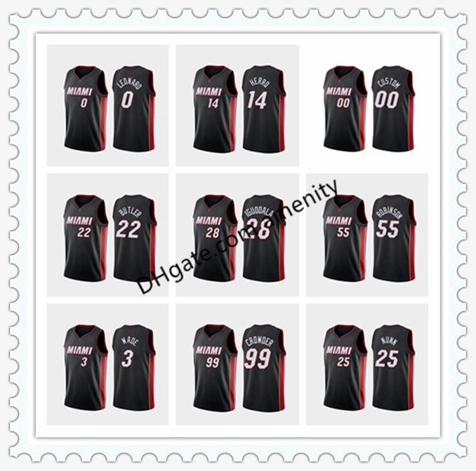 

custom men Heat Miami Whiteside 3 Wade 7 Dragic 22 Butlerbasketball jerseys Hassan Jimmy Dwyane Goran black icon jersey