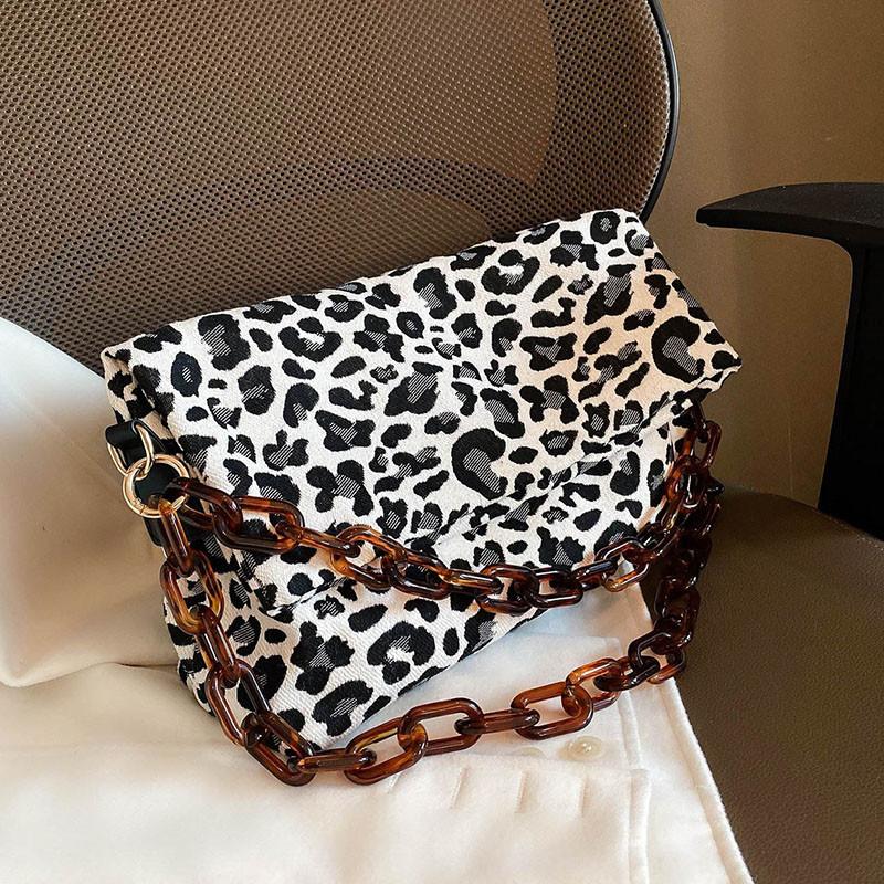 

Vintage Square Crossbody Bag 2021 New Canvas Women's Designer Handbag Leopard Zebra Print High Capacity Shoulder Bag Female