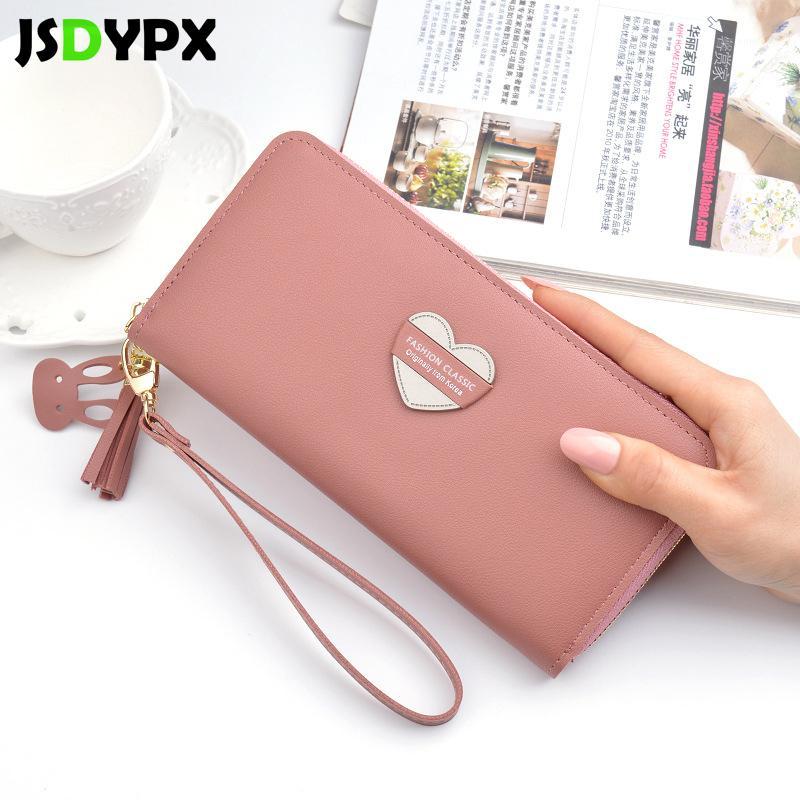 

Female PU Leather Long Card Holder Wallet Women Red/Black/Pink/Green/Blue Sweet Heart Tassel Phone Money Coin Pocket Purse1