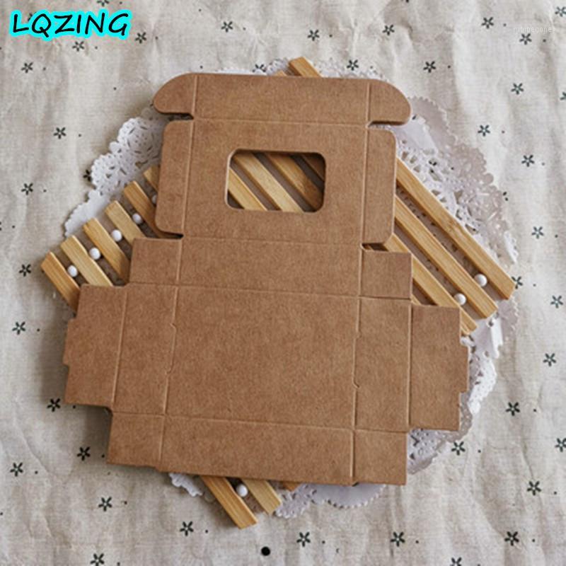 

brown package gift packing boxes cookies handmade soap hollow window paper box for present1