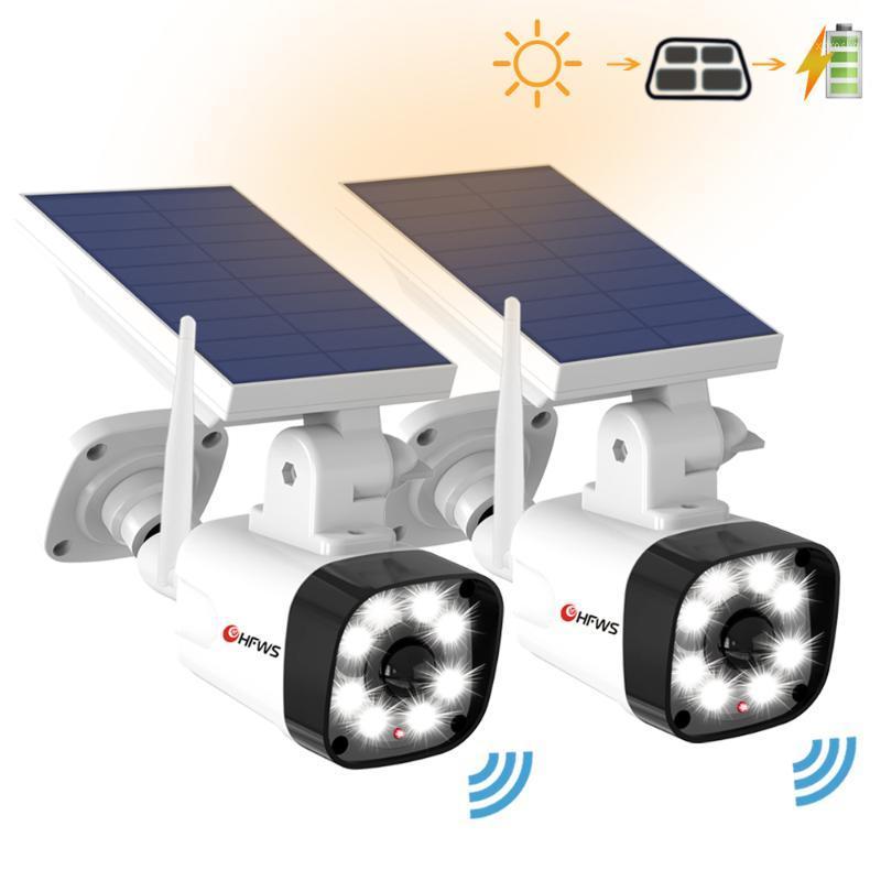 

2pcs White Simulation Fake Security Camera Solar Power Outdoor Home Security Waterproof Surveillance CCTV Camera Waterproof LED1