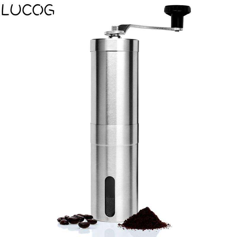 

LUCOG Portable Manual Coffee Grinder Stainless Steel Ceramic Conical Burr Hand Coffee Machine Grinder Christmas Gift