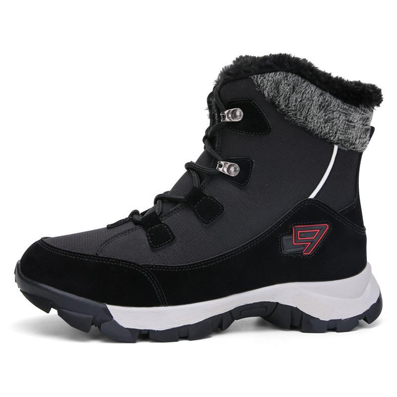 

Men Snow Boots Ankle Non-slip Winter Outdoor Short Plush Warm Women Shoes Fashion Platform Sneakers Plus Size 35-47, 1623 beige