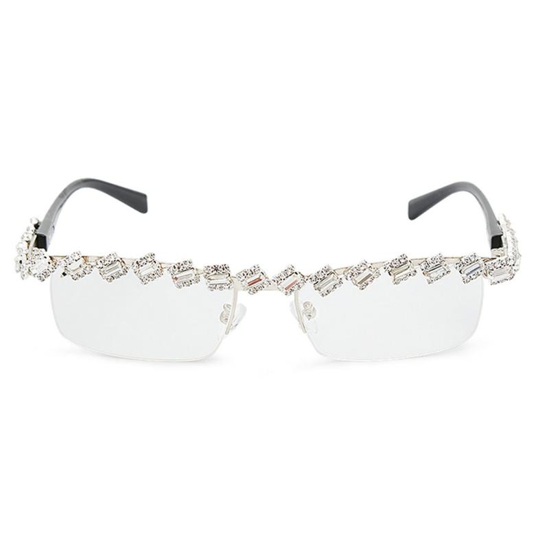 

Sunglasses Fashion Rhinestone Rectangle Women Man Vintage Sun Glasses Pearl Luxury Men UV400 With Box NX