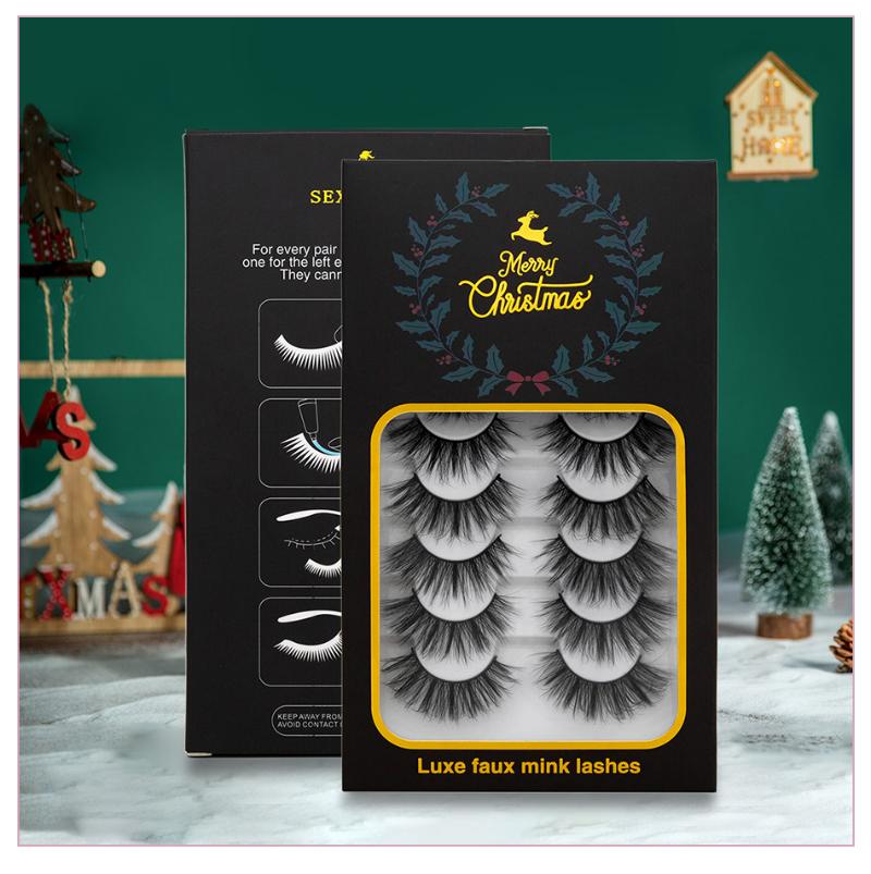 

8 pairs 3D Mink Lashes Natural False Eyelashes Dramatic Volume Fake Lashes Makeup Eyelash Extension Christmas Silk Eyelashes