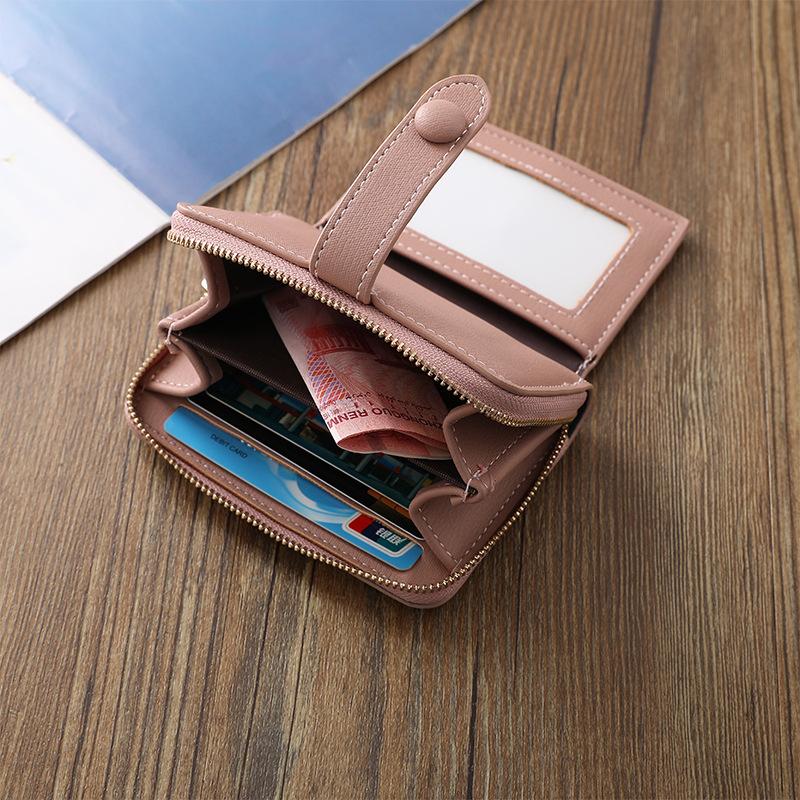 

Women/men Wallet PU Leather Blue/black/red Short Female Purse 6 Bits Bank/ID/ Holder Wallet Case Bag 2021 Money Bag