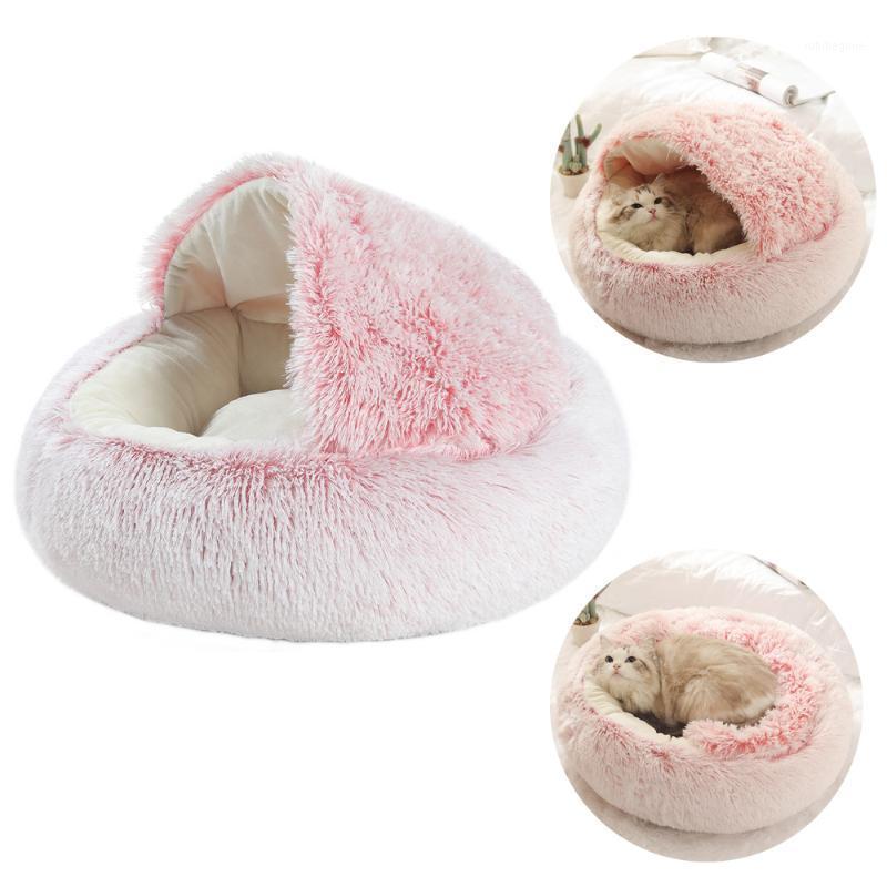 

Winter Long Plush Warm Cat Dog Beds Round Soft Cat Cave House Pet Beds for Small Dogs Cats Puppy Pet Nest 2 In 1 Products1