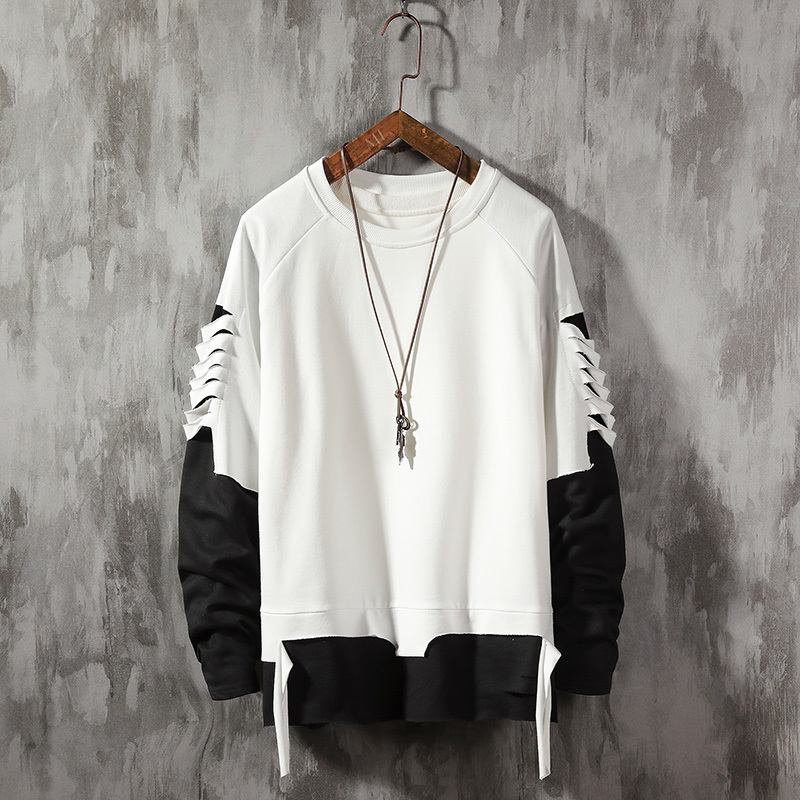 

2019 Mens Fashion Broken Hole Style Hip Hop Sporting Hoodies Men Brand Clothing Cotton Streetwear Sweatshirts Tracksuit, Yellow