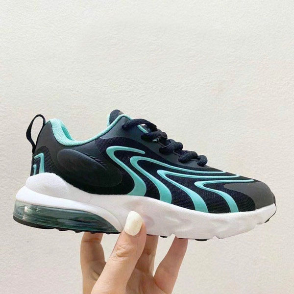 

2021 Kids React Blue Green wave Running Shoes Girls Boys Rainbow React ENG Pink Wihte Kid Running Sneaker, #1