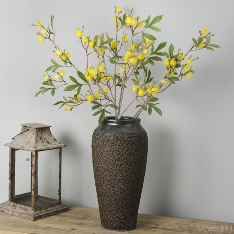 

1pc Large 98cm Foam Artificial Berries Flower Bouquet Living Room Home Wedding Decoration flowers Fake plant simulation fruit, Yellow