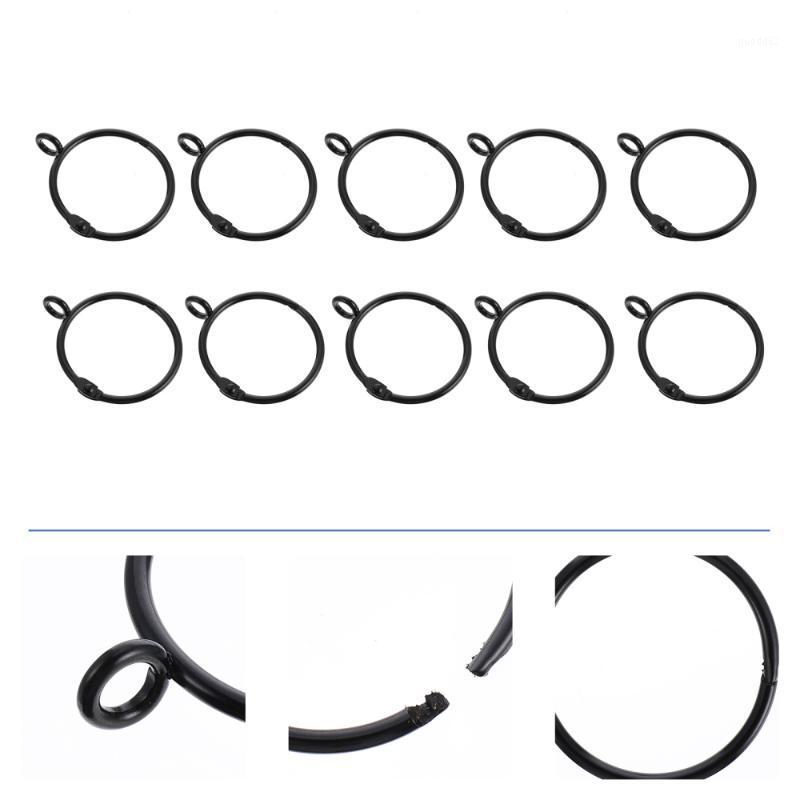

20Pcs Curtain Rings Metal Curtain Buckle Eyelet Circle Home Decoration1, Black