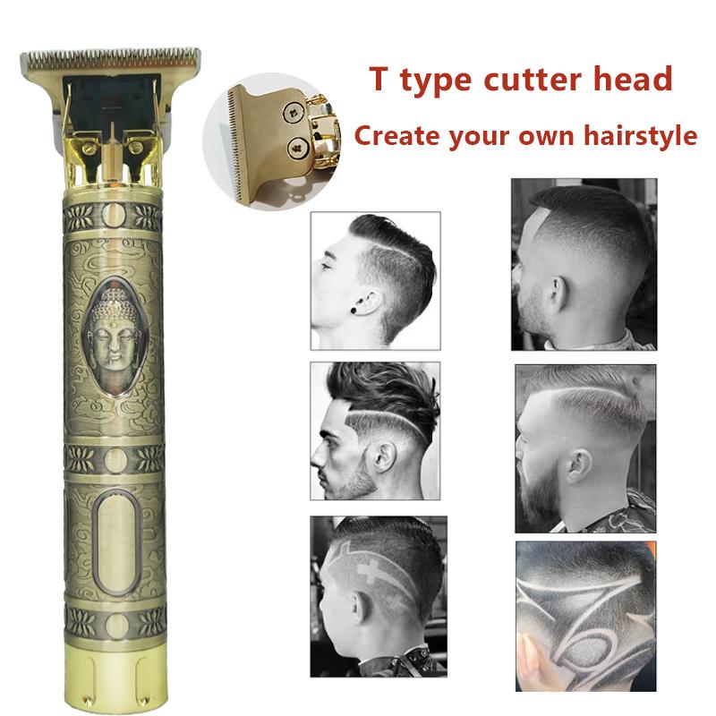 

2021 fashion clipper Electric hair trimmer Cordless Shaver Trimmer 0mm Men Barber Hair Cutting Machine Carved Hair clipper Hairdresser5