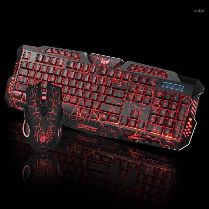 

Tricolor Backlight Wired Game Keyboard Set Colorful Light-emitting Game Keyboard Russian1