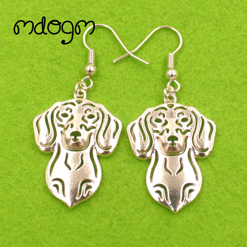 

2020 Cute Dachshund Dog Animal Pendant Drop Earrings Golden Silver-Plate Funny Summer Metal For Women Girls Woman Ladies E044