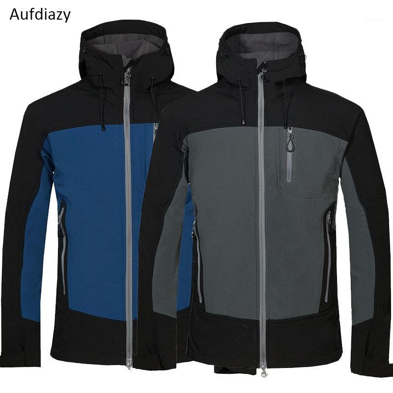 

Aufdiazy Winter Men's Softshell Jacket Hiking Jackets Outdoor Male Sportswear Thick Waterproof Camping Ski Coats JM0381, Black