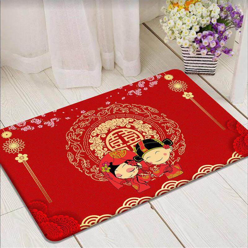 

Carpets 14 Styles Chinese Traditional Wedding Rug Rectangle Classical Character Red Carpet Living Roon Bedroom Mat Deocr