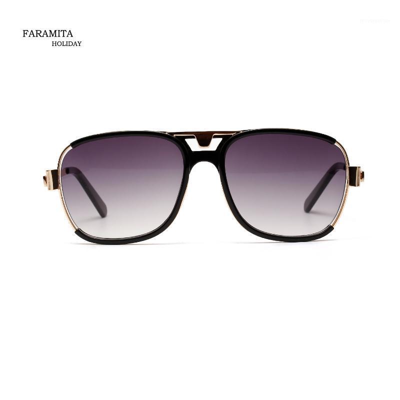 

Faramita Holiday Kroean Fashion Semi-rimless Rectagle Man Men Sunglasses Women Sun Glasses Driver Sunscreen Mirror Gradient1
