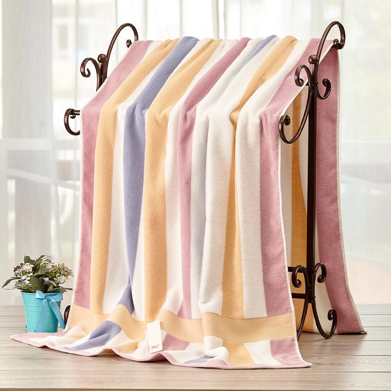 

Bath Towel Pure Cotton Adult Absorbent Thickened Couple Household Face Body Bathroom Towels Double Wrap Dress Shower Wrap Hair, Pink