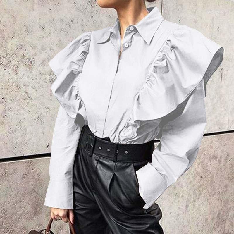 

Office Lady Shirts VONDA 2020 Ladies Blouses Women Long Sleeve Tops Party Tunic Female Casual Plus Size Ruffles Blusas -5XL1, Black