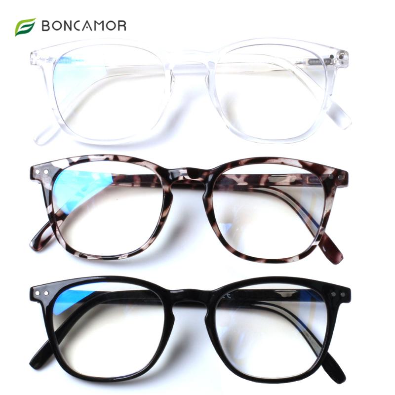 

Boncamor Blue Light Blocking Reading Glasses,Spring Hinge Computer Readers for Men Women,Anti UV Ray Filter Eyeglasses