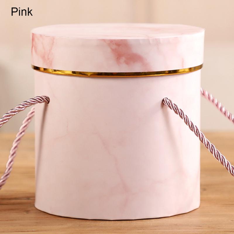 

Round Flower Paper Boxes Lid Hug Bucket Florist Gift Packaging Box Gift Candy Bar Boxes Party Wedding Supply Flower Holder