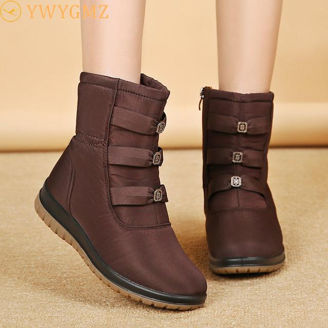 

2020 Women Boots Warm Women Ankle Boots Female Winter Waterproof Snow Winter Shoes Botas Mujer Q843, Black