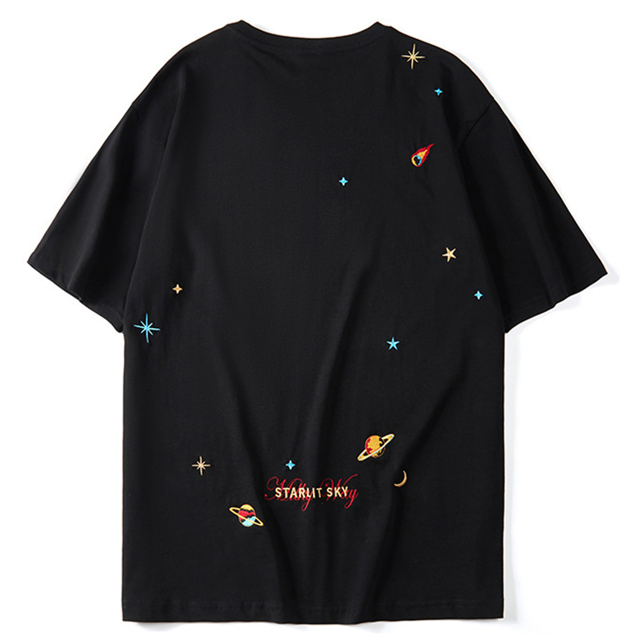 

2021 New Hip Hop Streetwear Tshirt Funny Embroidery Short Sleeve Shirt Men Summer Casual Cotton Harajuku Loose Oversize t Shirts Ecv3, Black
