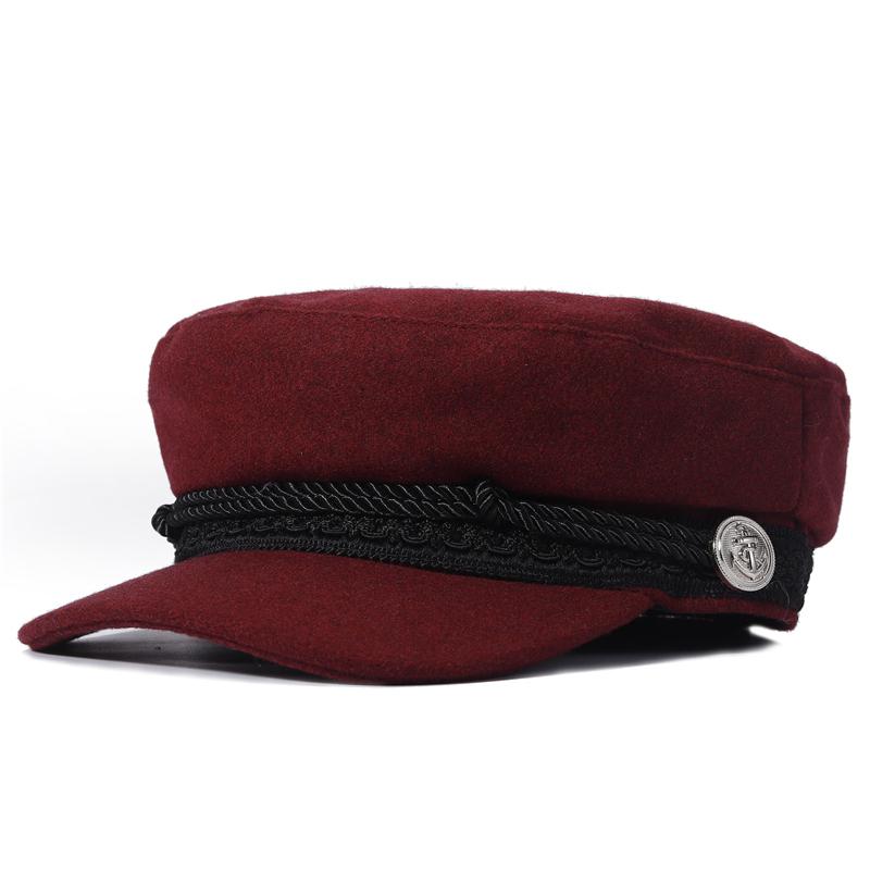 

Women Men Hat Spring Autumn Sailor Hats Black Ladies Beret Caps Flat Top Captain Cap Travel Cadet Fashion Octagonal Hat