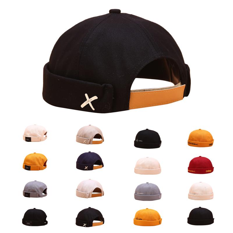 

2021 new style chapeau Snapback Hat Spring/Summer beret hat Women/Men's Street Melon Peel Retro Brimless beanie caps