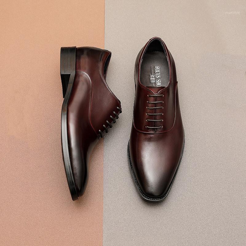 

2020 summer mens formal shoes genuine leather oxford shoes for men black dress wedding laces leather brogues flats1