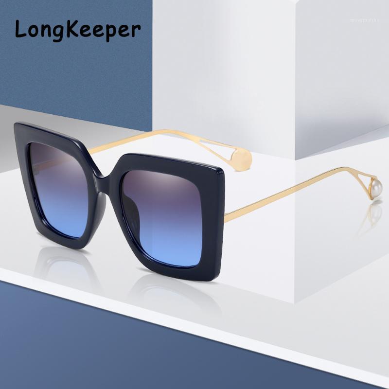 

Trend Oversized Pearl Sunglasses Women 2020 Vintage Brand Gradient Sun Glasses Shades Big Frame Eyewear UV4001