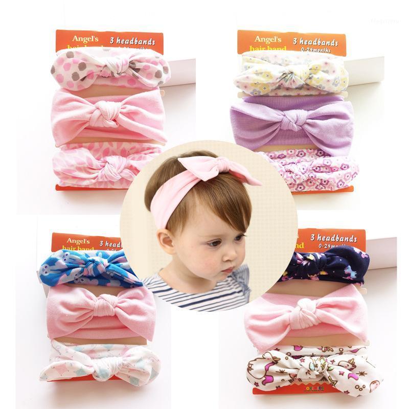 

3PCS/lot Princess Kids Girl headband Ear Elastic Cotton Bowknot Hairband Kids Hair Accessories bandeau bebes fille A1911