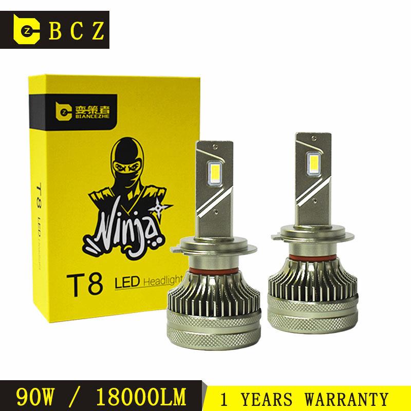 

High power 90W 18000LM LED H7 H11 H1 H8 Car Headlight Bulbs 9005 3 9006 4 9012 6000K Auto LED Fog Lamp Turbo 12V Biancezhe