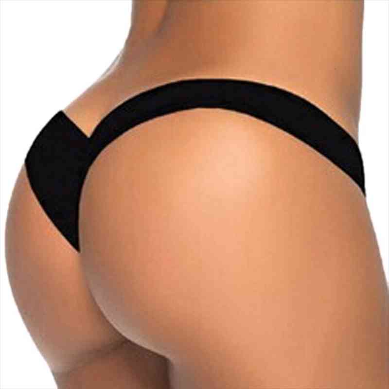 Black V Shape Sexy Brazilian Bikini Bottom Women Swimwear Trunk Tanga Micro Briefs Panties Underwear lr1-image-747469598