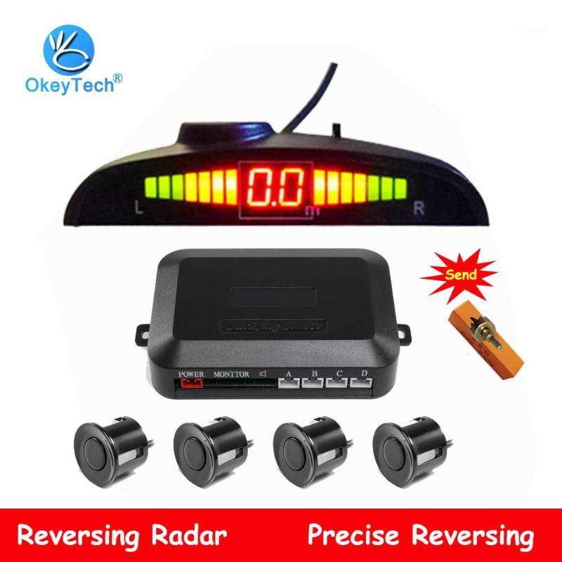 

OkeyTech Car LED Parking Sensor 4 Sensors Kit Auto Parktronic Reverse Backup Radar Monitor Detector System Backlight Display1
