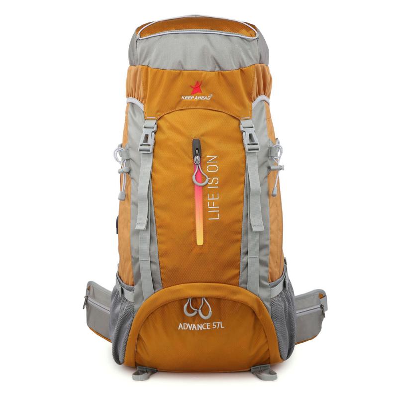 

Large Capacity Hiking Camping Backpack Bag with Rain Cover Waterproof Nylon Mountain Climbing Travel Back Bag Outdoor Packing, Yellow