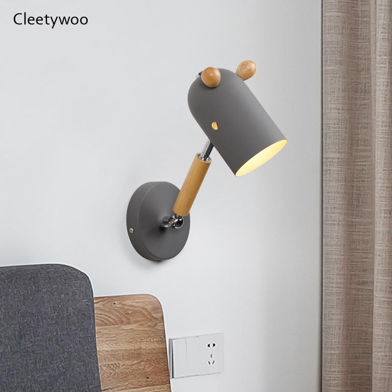 

Macaroon LED Wall Light Sconces Giraffe LED Wall Lamps for Children Room Wooden Rotatable Aisle Kitchen Girls Bedroom Lighting