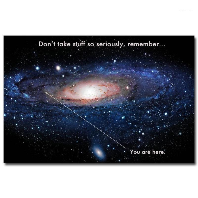 

NICOLESHENTING Milky Way Space Universe Funny Motivational Quote Education Art Silk Poster Print Modern Decor Picture 0531