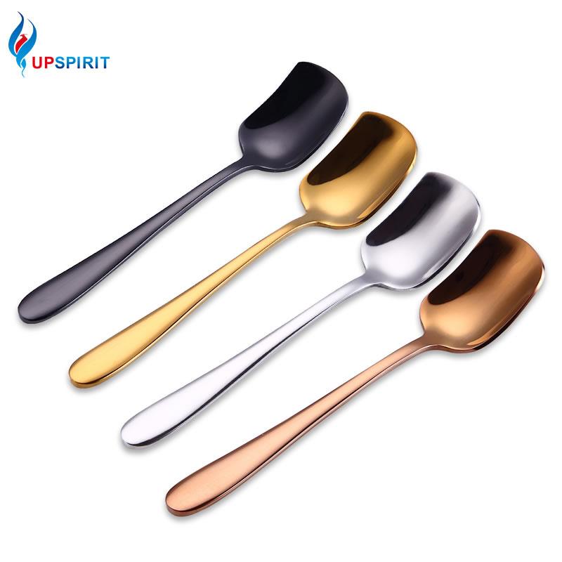 

Upspirit Stainless Steel Ice Cream Spoon For Feeding Ice Cream Coffee Serving Long Handle Colorful Plated Spoon Kitchen&Dining