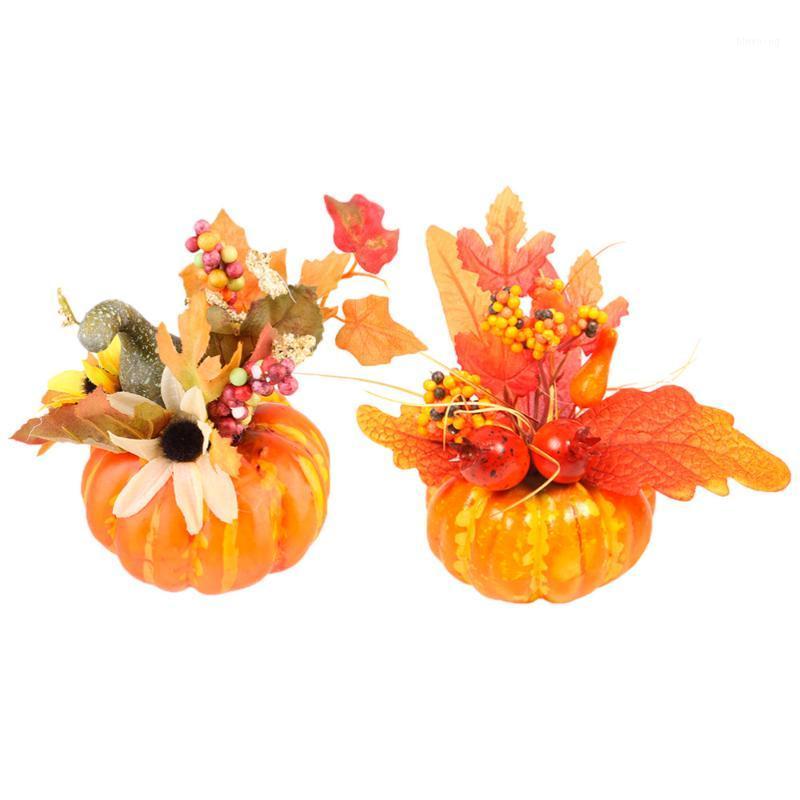 

2pcs Lovely Lifelike Creative Stylish Cute Photography Prop Halloween Sunflower Autumn Ornaments Foam Pumpkin for Hom1