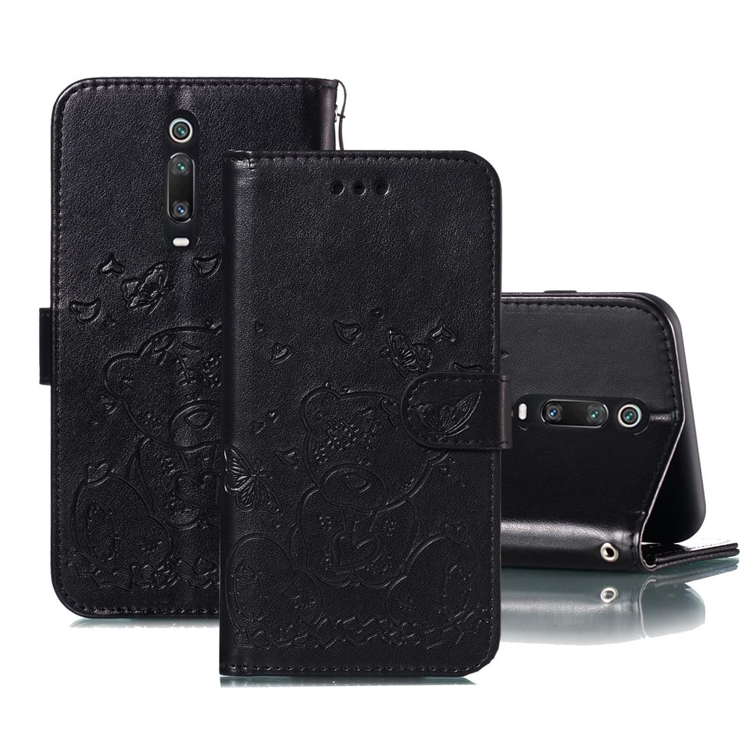 

For Xiaomi Redmi K20 Mi 9T Embossed Butterfly Love Bear Pattern PU TPU Horizontal Flip Leather Case with Holder Card Slots Wallet Phot