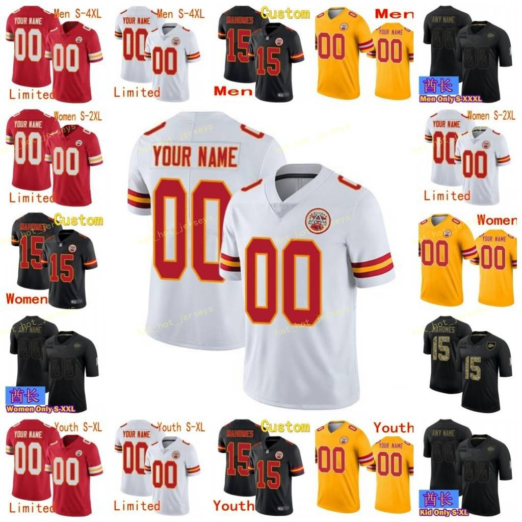 

Custom Football Jerseys Derrick Thomas Marcus Allen Tyrann Mathieu Le'Veon Bell Tony Gonzalez Kamsas City Chlefs Men Women Kids, Black;red