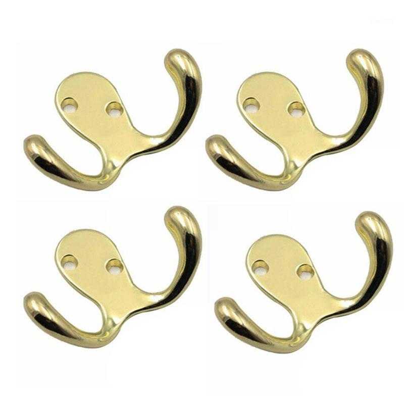 

4Pcs Double Coat Wall Hooks Polished Chrome Hat Dress Robe Garment Door Hangers1
