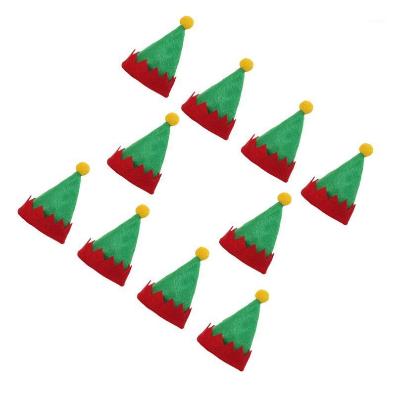 

10pcs Mini Green Hats Fairy Lollipop Hats Christmas Hat Decors DIY Candy for Home Shop Store1