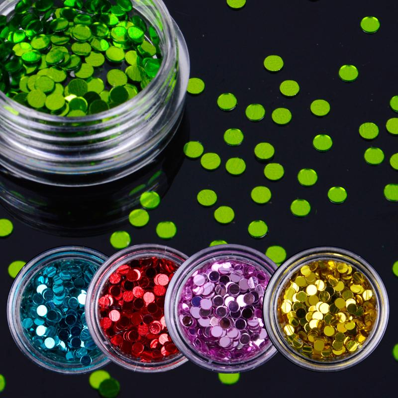 

1 Box 2mm Solid Color Nail Glitter Sequins Shiny Nail Paillettes Hologram Art Glitter 12 Colors For Choose